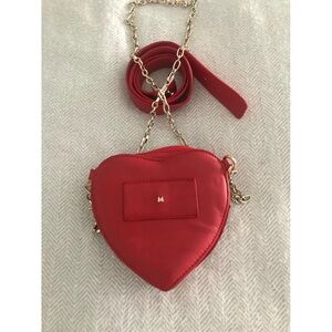 Make Red Heart Crossbody or belt Bag Chain + leather belt